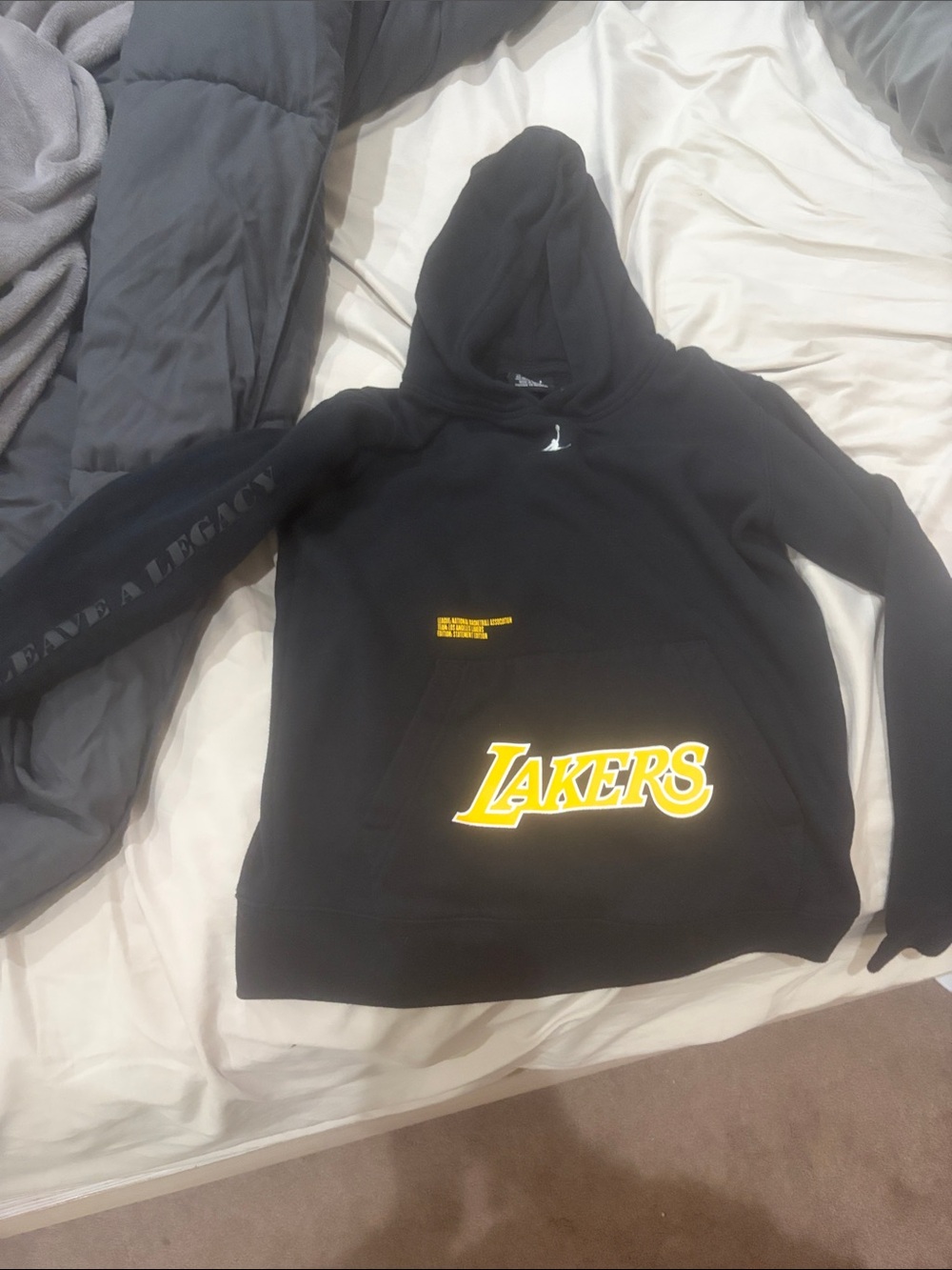 Jordan Black Hoodie with Yellow Lakers Logo